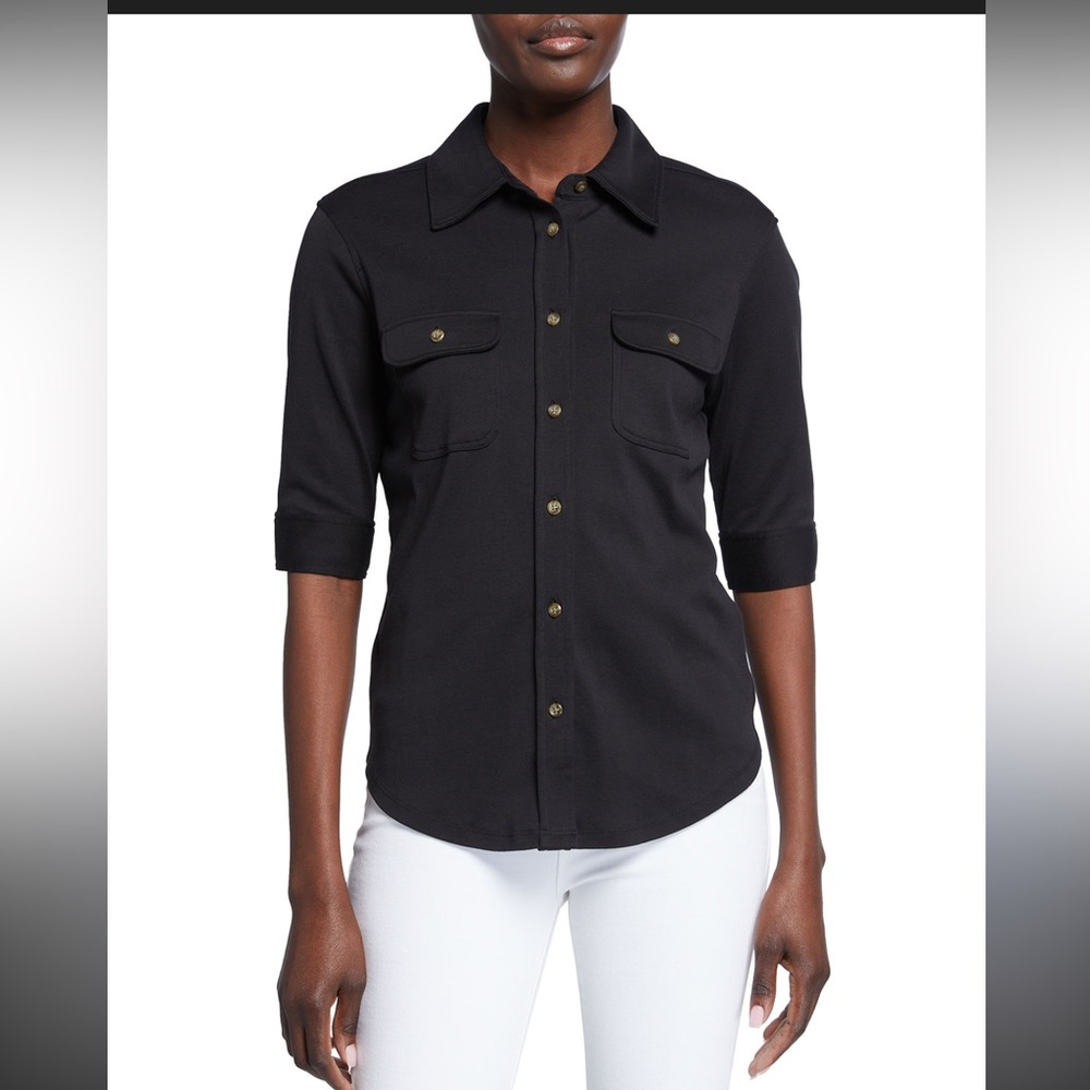 Frame Denim 70s Knit Short-Sleeve Shirt